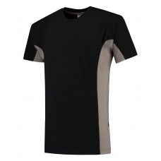 t-shirt bicolor borstzak blackgrey