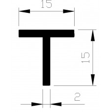 T-PROFIEL ALUMINIUM 15 X 15 X 2